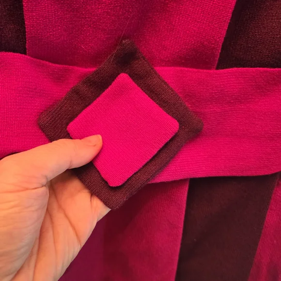 Vintage Roupe Rouge Toronto Wool Dress | 80s–90s Colorblock Statement - Picture 3 of 8